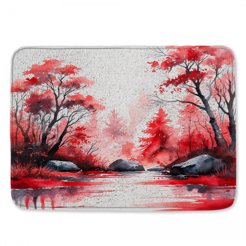 Tapis de bain Red Autumn Forest, L 34 po x L 21 po