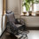 Chaise berçante décontractée en rotin naturel tissé à la maison