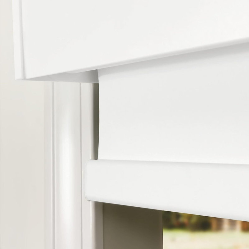 Store à enroulement occultant sans cordon avec cantonnière - l 29,5 po x H 60 po, store d'intimité isolant et obscurcissant pour la maison et le bureau, blanc simple