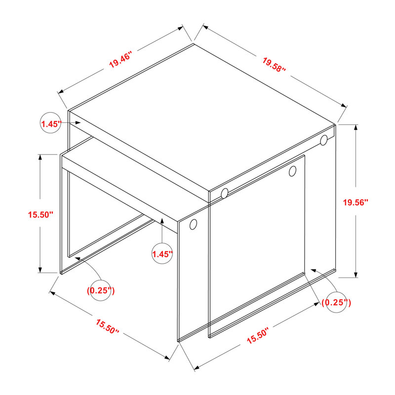 Nita Nesting Table Set Of 2 Side End Accent