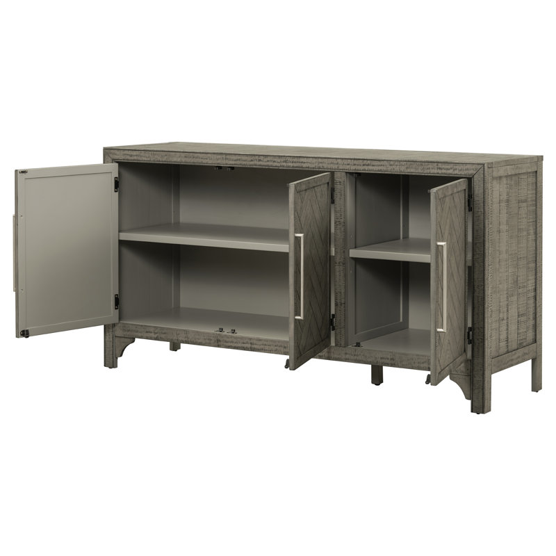 Buffet d'appoint 3 portes Santrese, Gris