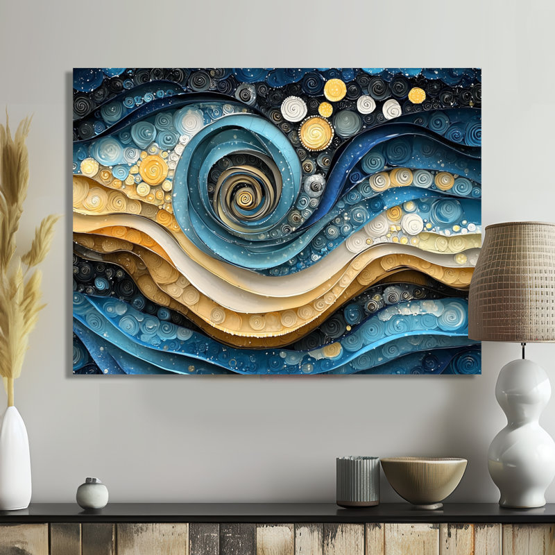 Weesner - Abstract Large Wall Art, H 34 po x l 44 po, Toile tendue sur cadre, Ne s’applique pas