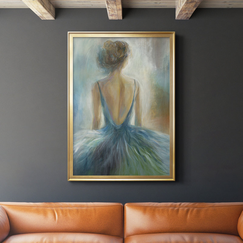 Lady in Blue, impression sur papier encadrée, Or, H 42,5 po x l 30,5 po x P 1,25 po