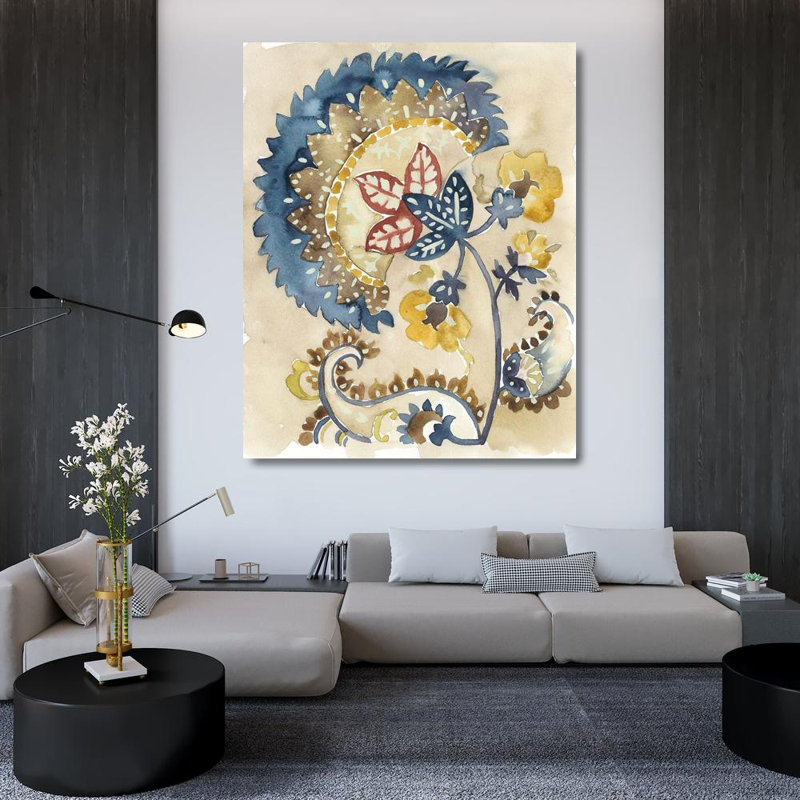 Red Barrel Studio® Zarris, Chariklia Gallery Wrapped Canvas Art Titled: Paisley Path II, 44" H x 36" W
