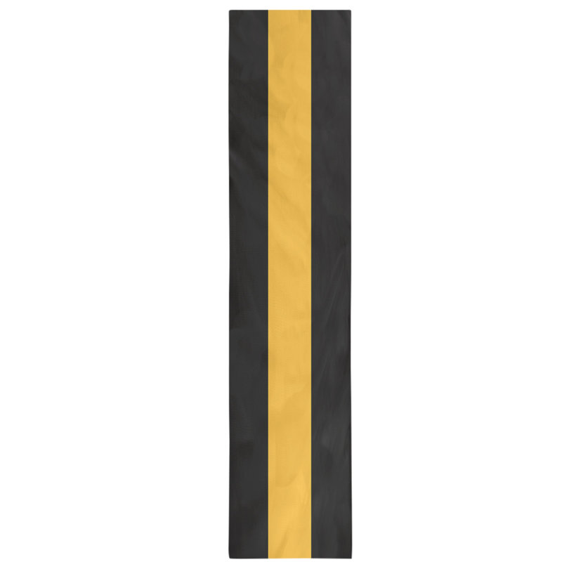 Boston Table Runner, 72" x 16", Boston,Black/Yellow/Black, Polyester