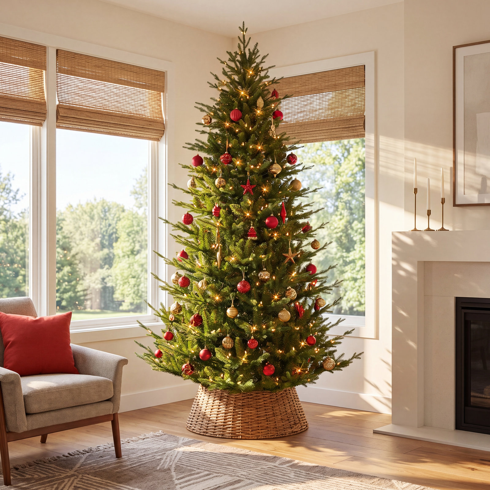 Lighted Artificial Spruce Christmas Tree