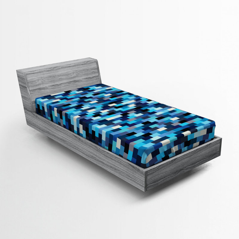 Microfiber Geometric Fitted Sheet, Twin XL Fitted Sheet