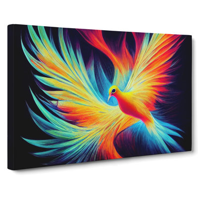 Vibrant Dove Bird Abstract - Wrapped Canvas