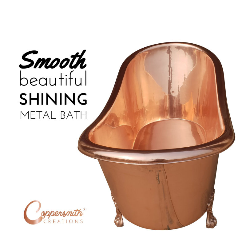 1778mm x 660mm Freestanding Soaking Copper Bathtub