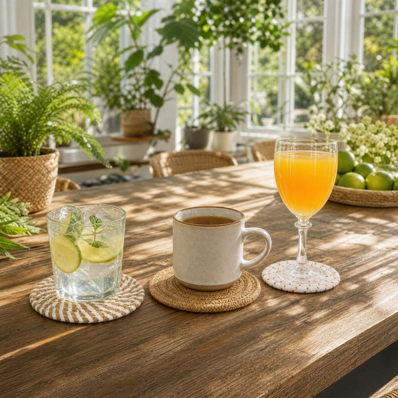 a Coaster Insulating  Yarn Woven