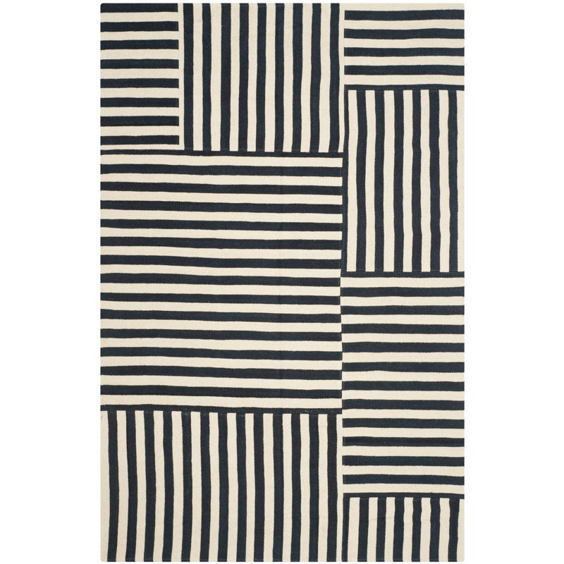 Ralph Lauren Canyon Stripe Patch Wool Striped Rug, Rectangle 6' x 9'