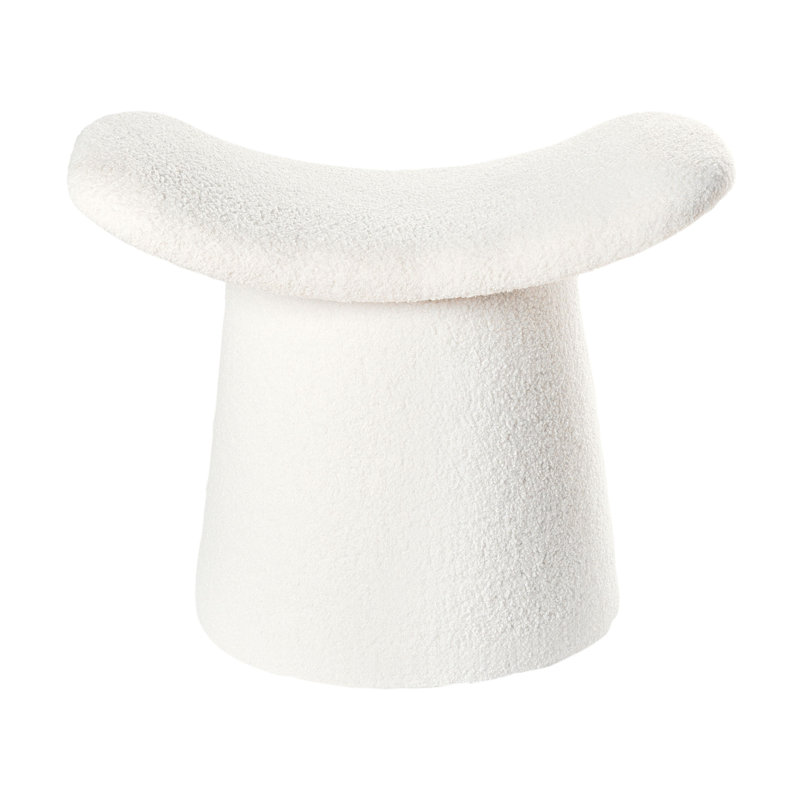 Pouffe RIDDLE Off-White Faux Fur 57 cm