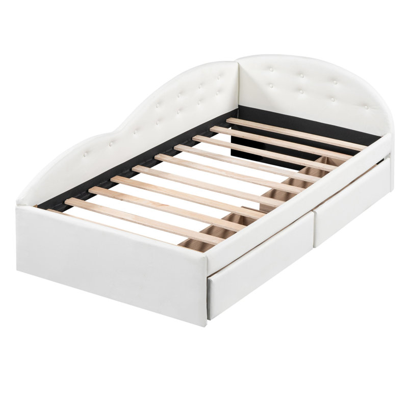 Lit de jour avec couchette Katusha, Simple, Blanc