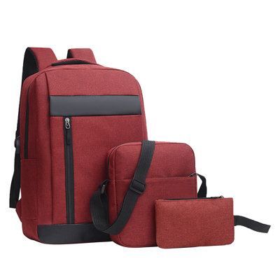 Backpack Backpack Three Piece Set, Large Capacity USB Student Backpack, Suitable For School And Outdoor Travel, Computer Bag For Men And Women With Large Capacity
