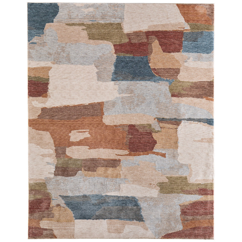 Rockett Modern Abstract Blue Area Rug, Rectangle 2' x 3'