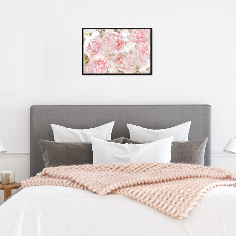 « roses », impression sur toile oliver gal, Cadre noir, H 24 po x l 16 po
