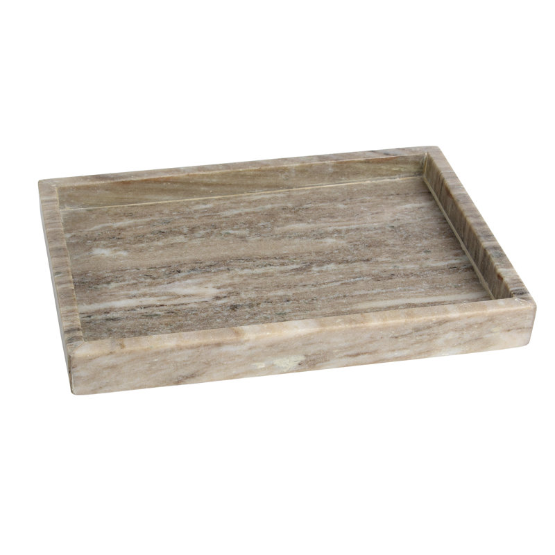 Lena Marble Tray, 1.5" H x 10" W x 14" D, Brown Galaxy