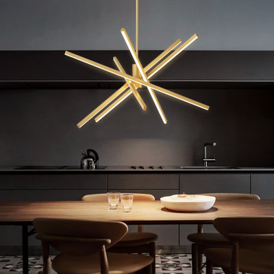 Burcker Aluminum Dimmable LED Modern Linear Chandelier