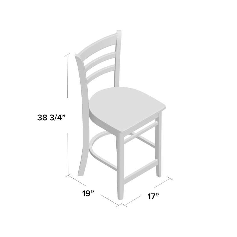 Tabouret de comptoir en bois massif 24 po Marasco, Cadre taupe délavé / cadre taupe délavé