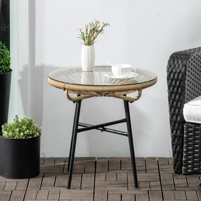 Kaysen Round Metal Outdoor Side Table , 19.7'' in. W 19.7'' in. D