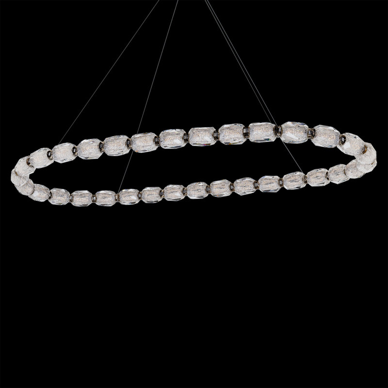 Seduction 32 Light Crystal LED Pendant, Polished Nickel