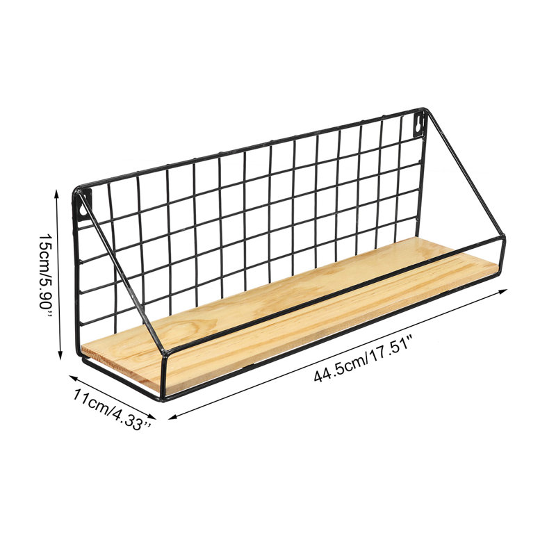 Organiseur de rangement mural Albarado, Noir, l 17,51 po x H 5,7 po x P 4,33 po