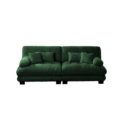 Cloud Couch 2 Seater Sofa for Living Room, Chenille 2 - Seat sofa with 2 Lumbar pillows and 2 throw pillows