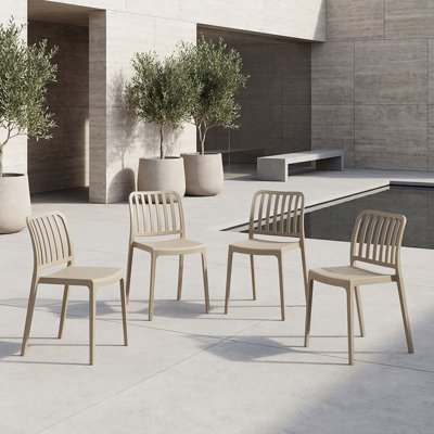 Ensemble de 4 chaises en polypropylène Hudson
