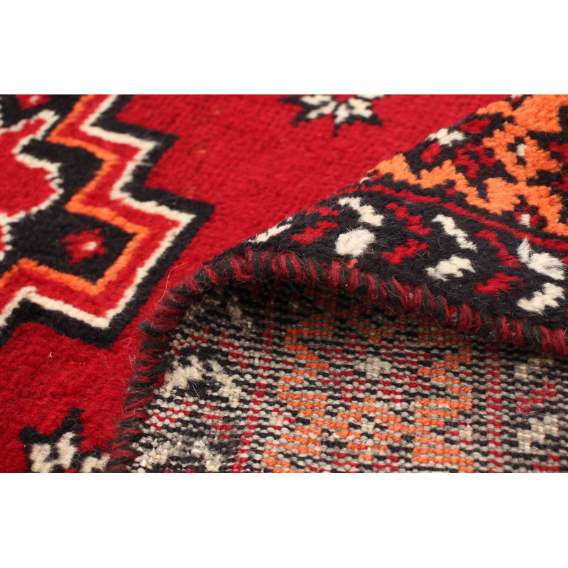 One-of-a-Kind 3'11" X 6'3" 1980s Wool Area Rug in Red