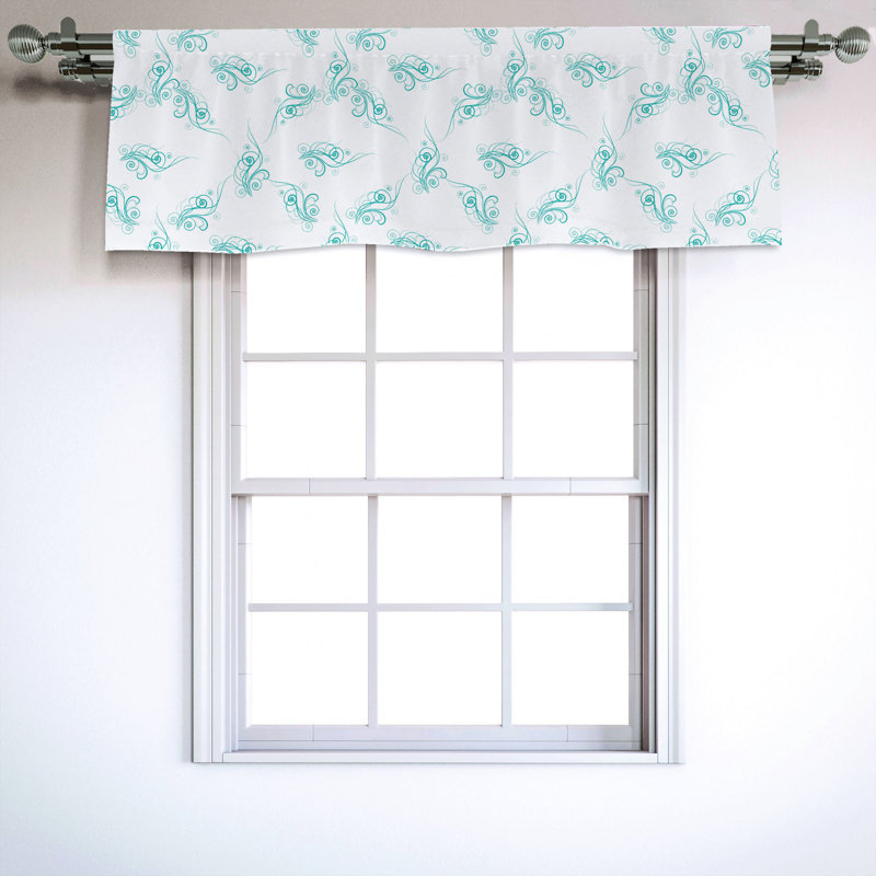 Sateen Floral Ruffled Window Valance