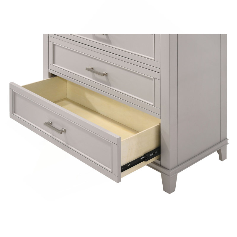 Commode 5 tiroirs Modern, Gris
