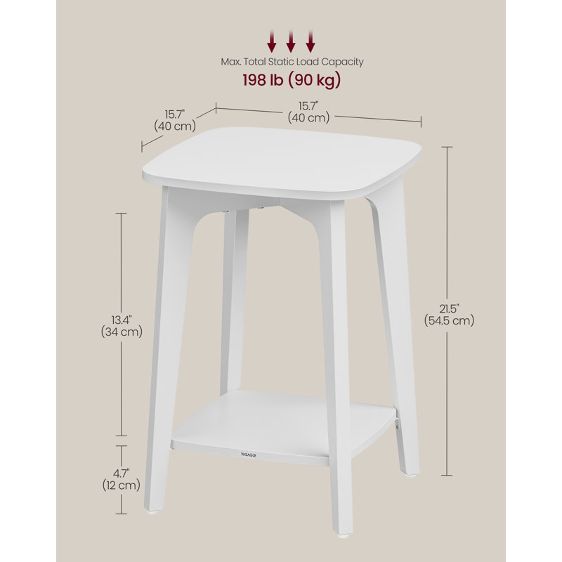 Square End Table, Cloud White