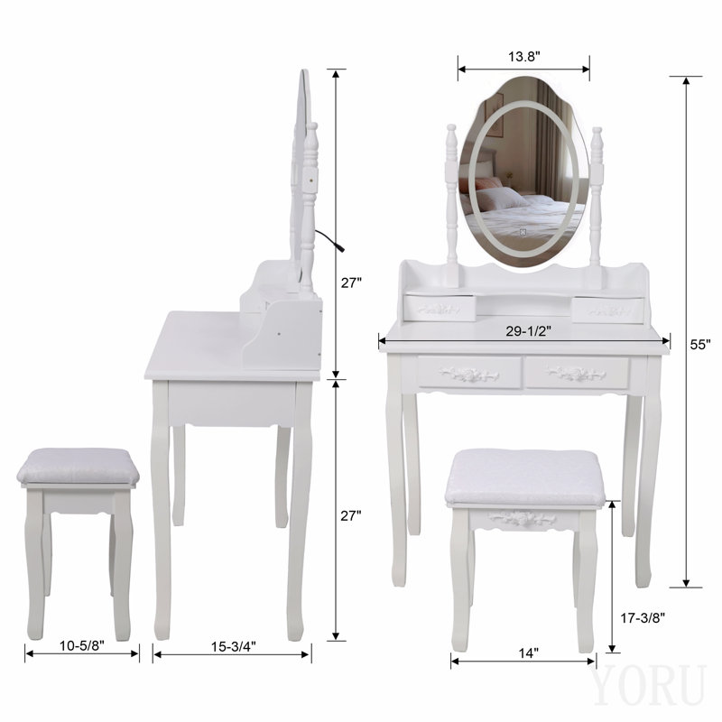 Ensemble de coiffeuse White Princess, White