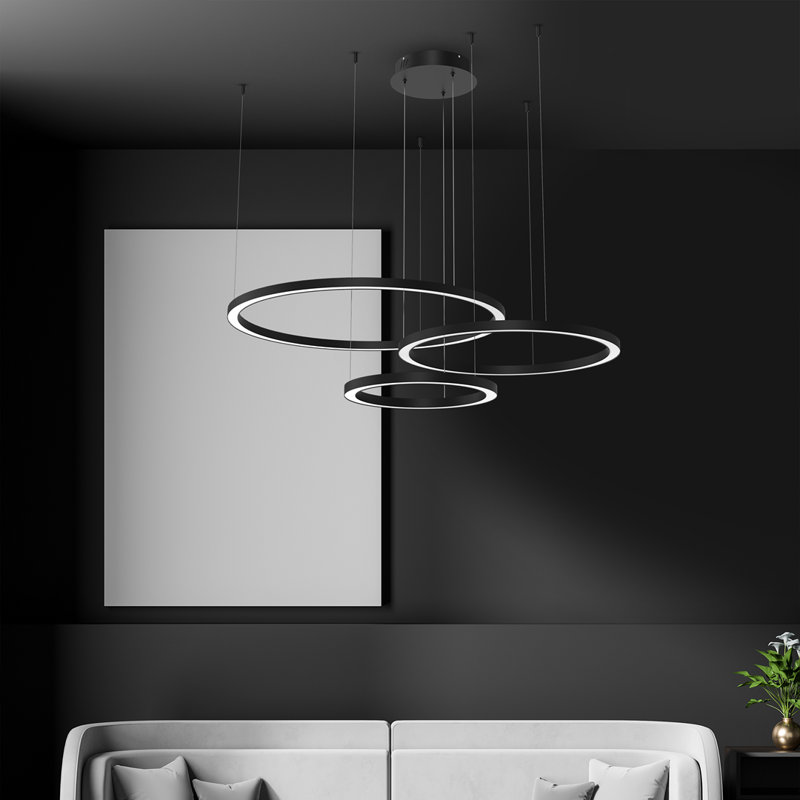 Carnol 3 - Light LED Cluster Pendant, Black