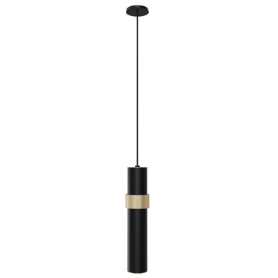 Luminaire suspendu cylindrique unique à 1 lumière