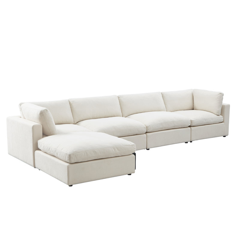 Méridienne modulaire en lin Shabby Elegance Judith