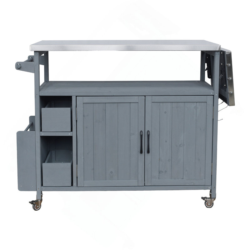 Chariot de cuisine pour l'extérieur 54,33 "Farmhouse, Blue Grey