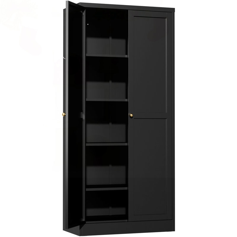 Garde-manger 61 po en métal noir avec tablettes 110 lb