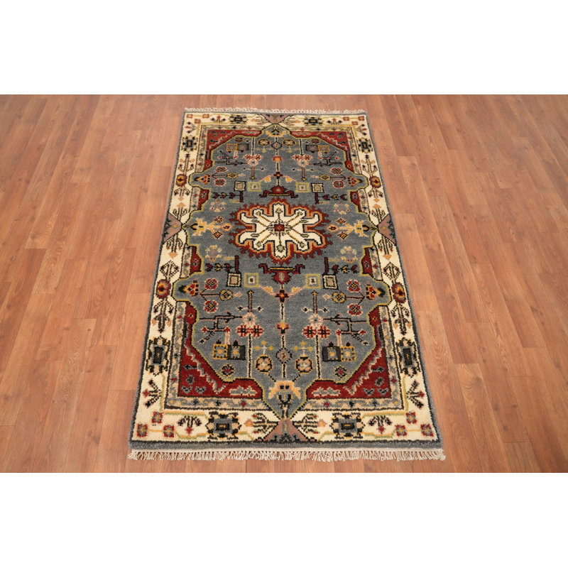 Geometric Oushak Handmade Rug 3x5