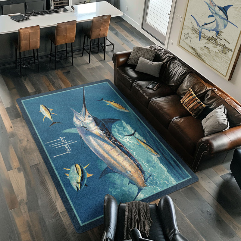  Marlin Tuna Area Rug, Rectangle 7'8" x 10'9"