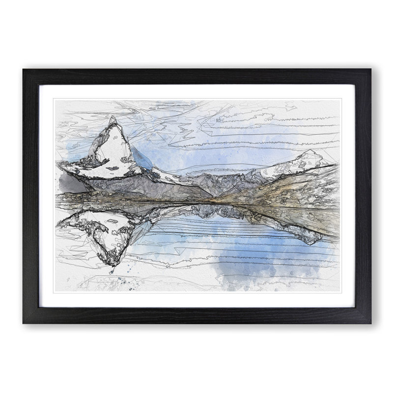 Matterhorn Mountain in Zermatt Switzerland - Picture Frame Graphic Art Print, 45cm H x 63cm W x 2cm D, Black Framed