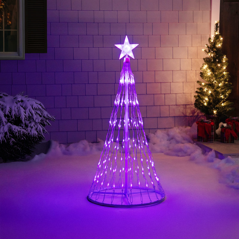 Décoration d'extérieur à DEL, H 48 po x l 24 po x p 24 po, Mauve