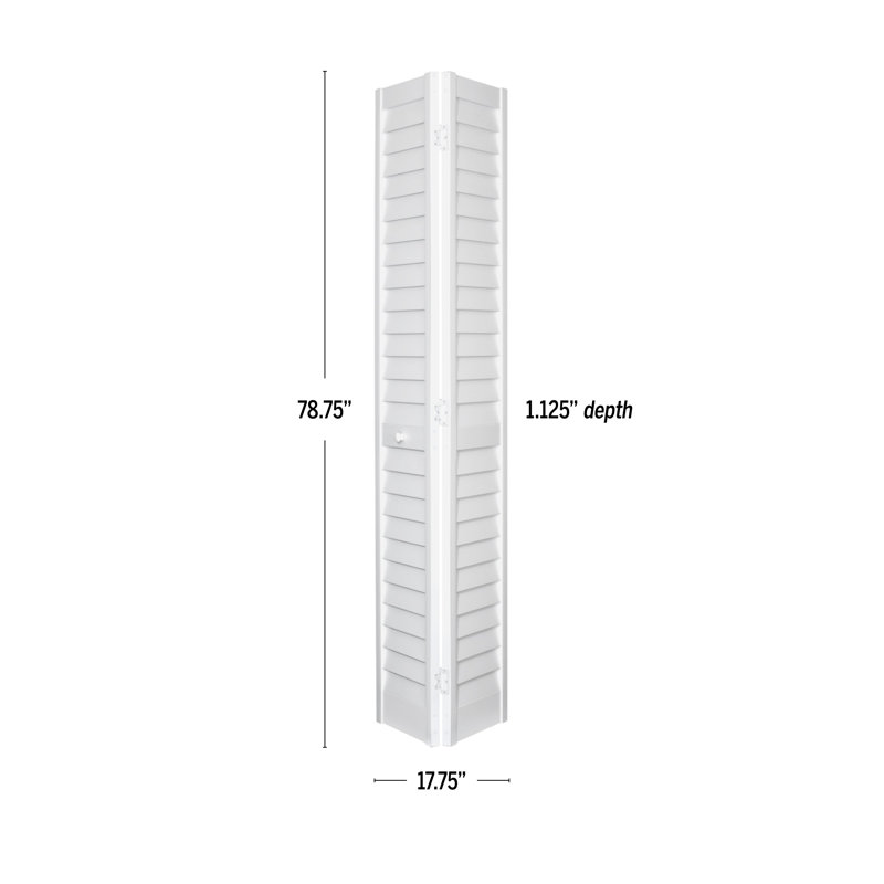 Louvred PVC/Vinyl Bi-Fold Door, 18" x 80", White