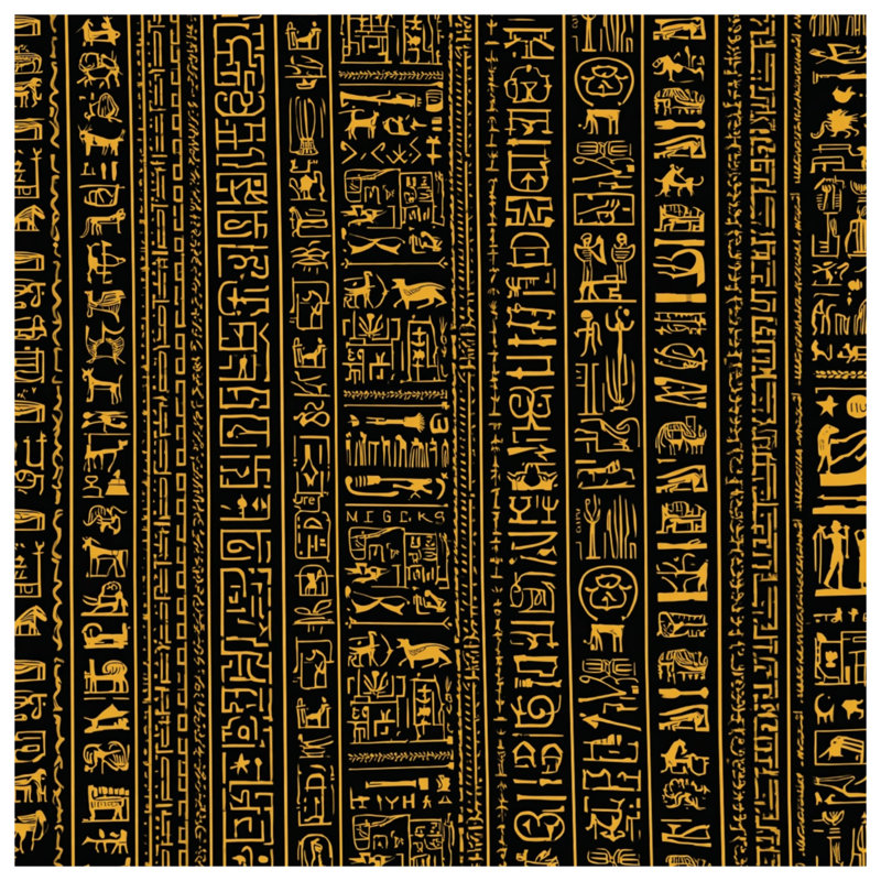 Édredon doré égyptien en hiéroglyphes, Très grand lit