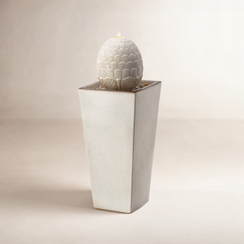 Fontaine surdimensionnée en céramique avec piédestal Ferrigno, Beige