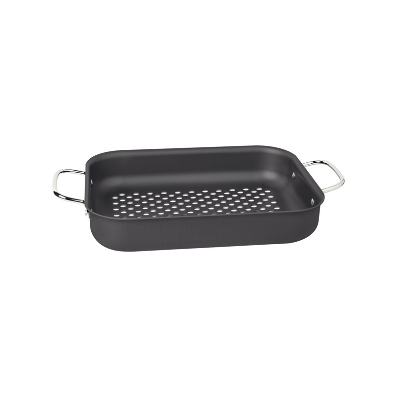 Tramontina Anodised Aluminium Rectangular Grill Pan 37.2 x 23.6 cm