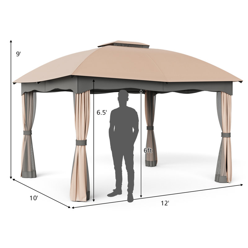 12 Ft. W x 10 Ft. D Steel Patio Gazebo