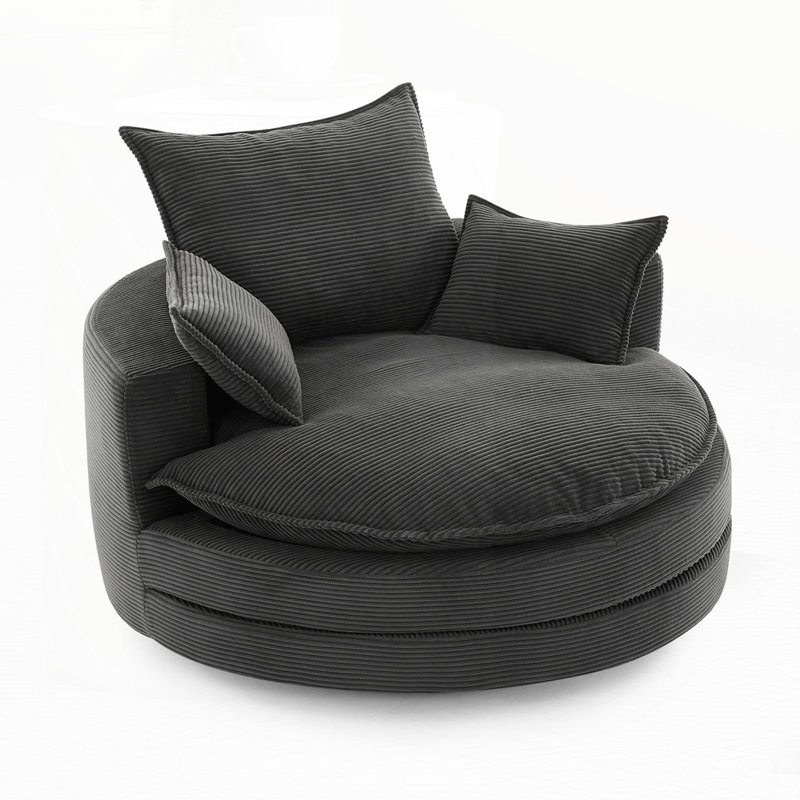 Fauteuil demi-tonneau pivotant, Noir