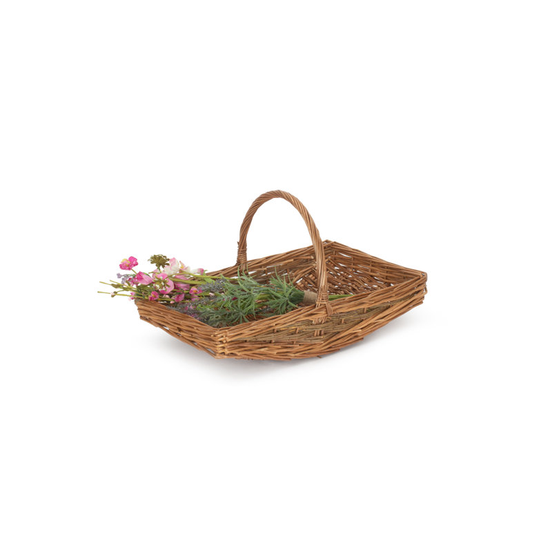 Unpeeled Garden Wicker Basket, 28cm H x 51cm W x 34cm