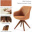 Fauteuil de bureau sans roulettes Art Leon, fauteuil de bureau moderne Mid-Century, fauteuil d'appoint pivotant avec pieds en chêne, fauteuil rembourré en tissu, caramel